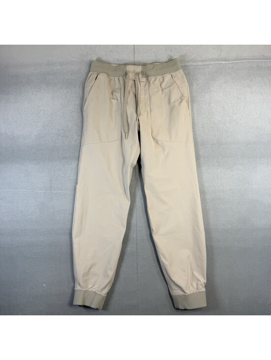 Other - Lululemon ABC Jogger Pants Mens Medium Short Beige Raw Linen Warpstreme LM5AJMS